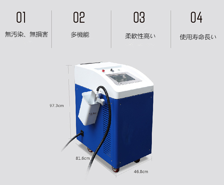 手持ち型レーザーの錆のクリーニング機械、レーザー洗浄機、 母材損傷無し、塗装、酸化被膜、サビ、樹脂残渣除去可能